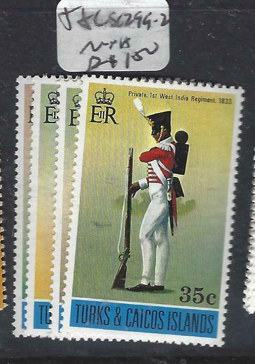 TURKS & CAICOS  (P0408B) SOLDIER  SC 299-302  MNH