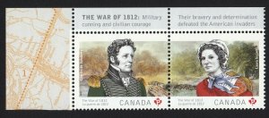 HISTORY = WAR of 1812 = LAURA SECORD and CHARLES SALABERRY = Canada 2013 # 2651a
