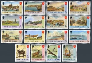 Isle of Man 12-27, MNH. Michel 12-27. Baillwick Issues, 1973. Views, Manx Cat,