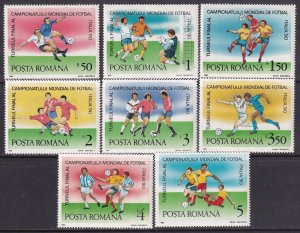 Romania (1990) Sc 3602-9 MNH. Soccer, Italy 1990. Stock photo