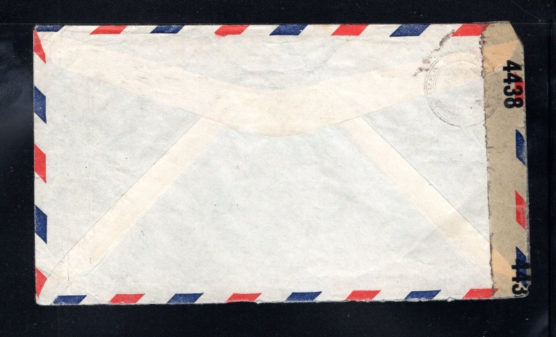 Netherlands Antilles 1943 to NY Censored Airmail Cover, Scott 155, 168, C18, C22