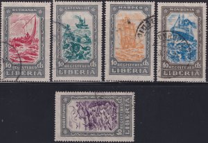 Liberia 1924 #F30 - F34 vf u xf - (Set of 5)