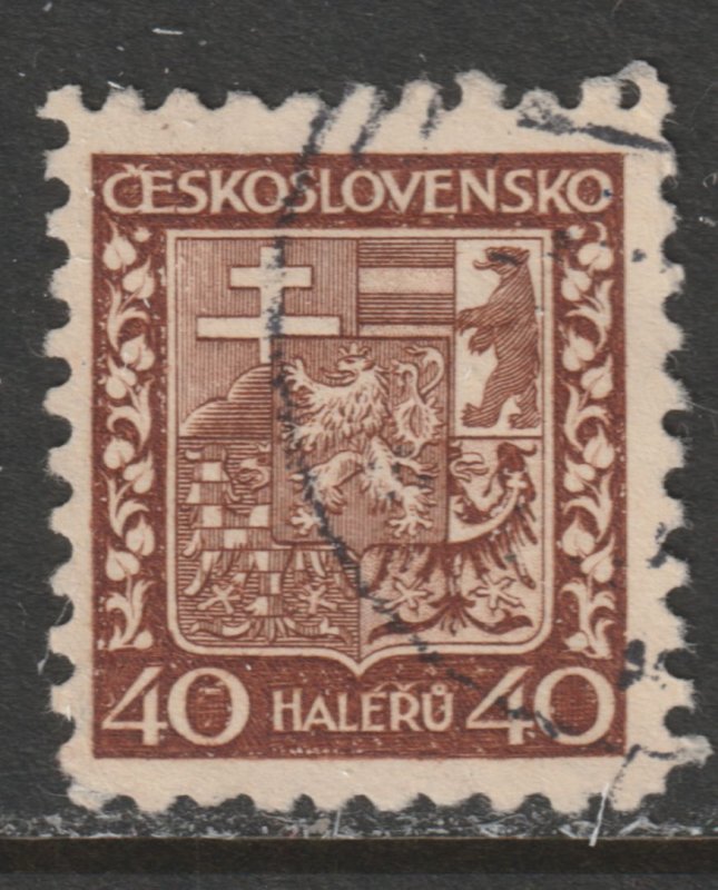 1937 Czech Rep - Sc 157 - used VF - 1 single - Coat of Arms