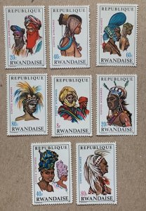 Rwanda 1969 African Headdresses, MNH. Scott 287-294, CV $8.10