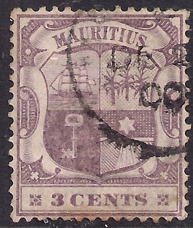 Mauritius 1895 - 99 QV 3ct Dull & Deep Purple used SG 129 ( G599 )