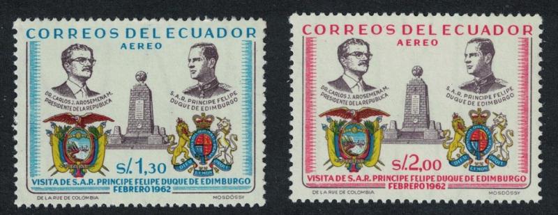 Ecuador Visit of Duke of Edinburgh 2v SG#1218-1219