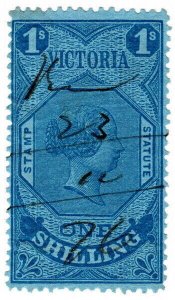 (I.B) Australia - Victoria Revenue : Stamp Statute 1/- (crown watermark)