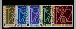 Burundi Scott #57-61, Singles 1963 Complete FVF Used
