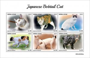 SIERRA LEONE - 2023 - Japanese Bobtail Cat - Perf 6v Sheet - Mint Never Hinged