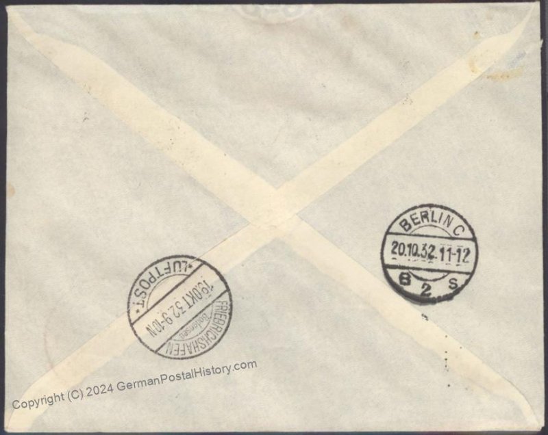 Chile 1932 Graf Zeppelin 8th SAF Flight Mi285Cc Cover Sieger Estate 113751