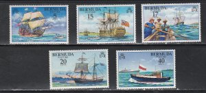 Bermuda # 355-359, Ships, Mint, NH, 1/2 Cat