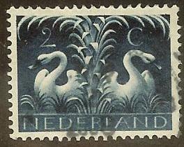 Netherlands 247 2c Birds - Swans 1943 used perf 12x12.5