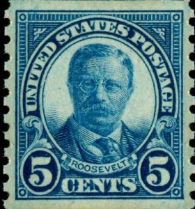 1924 5c Roosevelt, Dark Blue Scott 602 Mint F/VF NH
