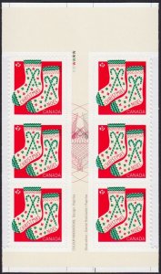 UNFOLD/NEVER FOLD GUTTER BL of 6 fr UNCUT SHEET = CHRISTMAS = Canada 2018 pos.21