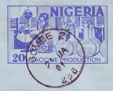 Postal stationery Nigeria 1981 Vaccine production