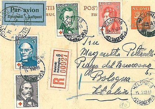 FINLAND - POSTAL STATIONERY: 1948 to ITALY: RED CROSS