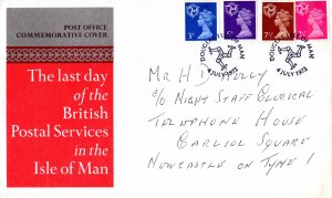 Postal History Great Britain Isle of Man 1973 Last Day of British Mail Service