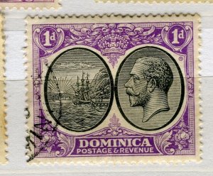 DOMINICA; 1930s early GV pictorial issue fine used 1d. value