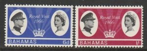 1966 Bahamas - Sc 228-9 - MNH VF - 2 single - Royal Visit