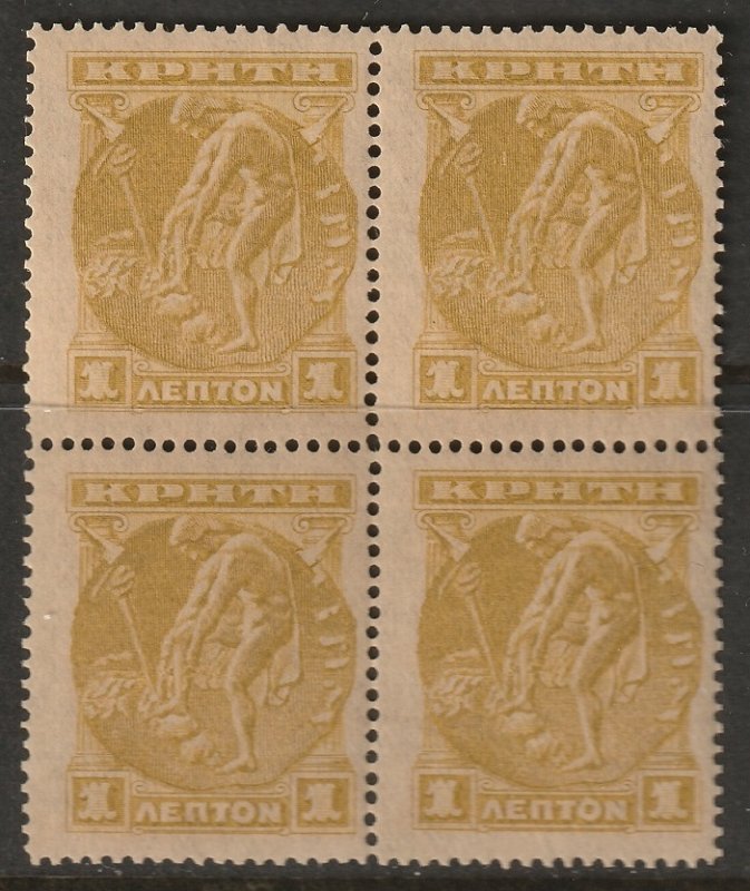 Crete 1901 Sc 64 block MNH**