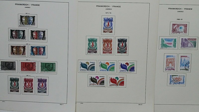 France UNESCO 1961/93 complete collection of sets on printed album pages Stamps