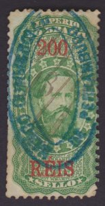 Brazil 200 Reis Imperio Sello Revenue Fiscal Tax Postage Due Official