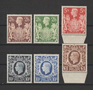 GREAT BRITAIN 1939/48 SG 476/98c MNH Cat £425