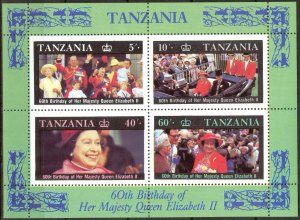 Tanzania 1987 65Th Birthday Queen Elizabeth II S/S MNH