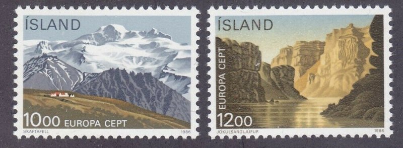 Iceland 622-23 MNH 1986 EUROPA - National Parks Set of 2 Very Fine