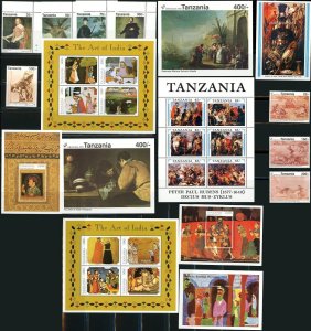 Tanzania Paintings Art on Postage Africa Stamp Collection Mint NH VF