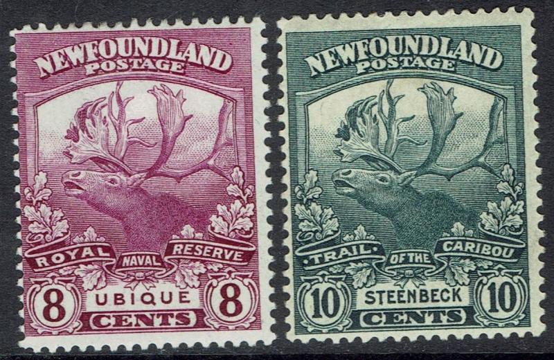 NEWFOUNDLAND 1919 CARIBOU 8C AND 10C 