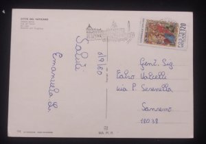 D)1980, VATICAN CITY, CIRCULATED POSTCARD, WITH STAMP IX CENTENARY OF THE MARTYR