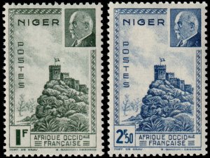 ✔️ VICHY FRANCE NIGER 1941 - PETAIN & FORTRESS- Sc. 89/90 MNH ** [03P16]