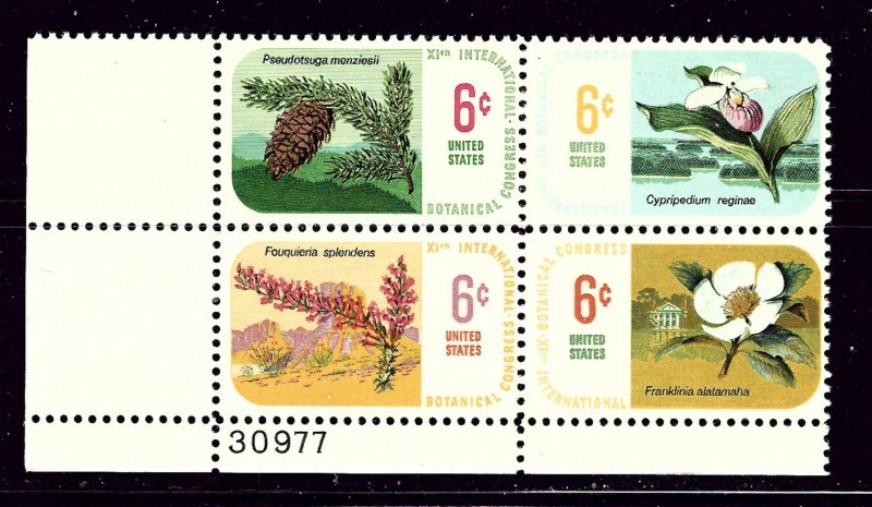 U.S. 1379a MNH 1969 Plate Block Botanical Congress