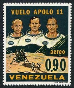 Venezuela C1019, C1019a, MNH. Mi 1810, Bl.18. Astronauts/Apollo 11, 1969. Moon.