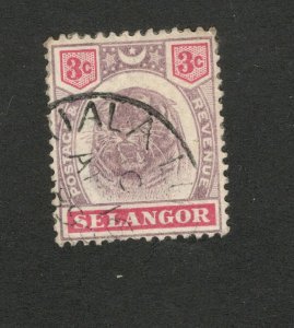 SELANGOR - MALAYA- USED STAMP  , 3c