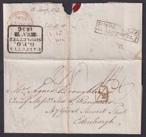 INDIA LETTER GRAVESEND - 1836 folded letter from Calcutta to Edinburgh, Scotland