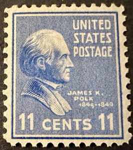 US # 816 James K Polk 11c 1938 OG Mint NH