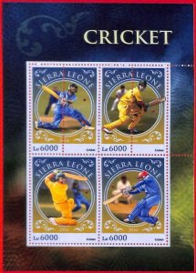 A4639 - SIERRA LEONE - ERROR MISPERF, Miniature sheet: 2016, Cricket