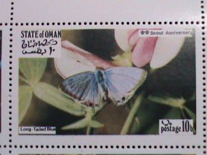 OMAN -COLORFUL LOVELY BUTTERFLIES MNH S/S-EST.VALUE $12 WE SHIP TO WORLD WIDE