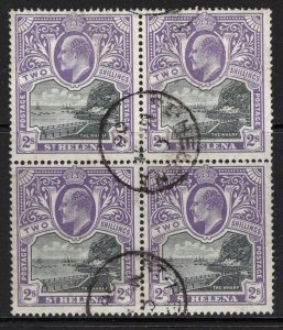 ST.HELENA SG60 1903 2/= BLACK & VIOLET FINE USED BLOCK OF 4