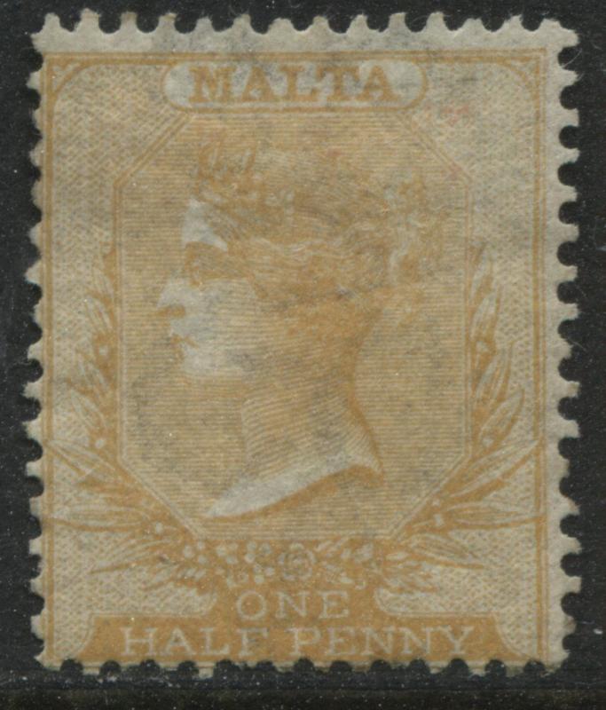 Malta QV 1880 1/2d orange yellow mint o.g.