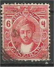 ZANZIBAR, 1913, used 6c, with Serifs Harub Scott 122