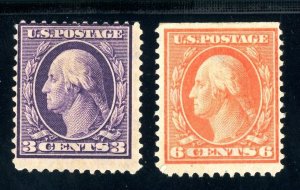 USAstamps Unused FVF US 1908 Washington Scott 333, 336 NG 