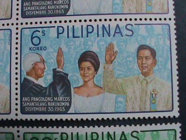 ​PHILIPPINES-1966-SC#950-2-PRESIDENT MARCOS TAKING OATS OF OFFICE -MNH BLOCKS