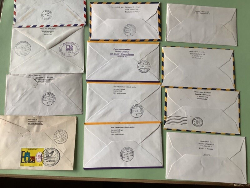 Airmail flight covers 12 mixed items Ref A1638