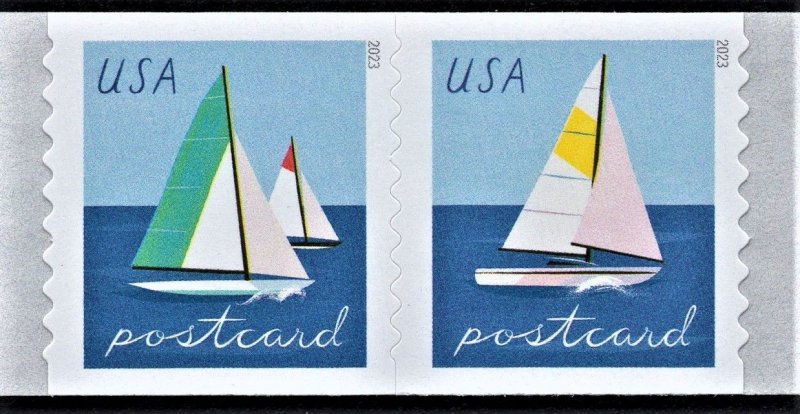US 5747-5748 MNH VF Sailboats Postcard Rate Pair 2023 APU