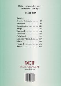 Facit 2007 Special. Specialized Scandinavia Catalog. New.
