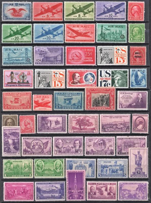 Mint Oldies Group of 46 Stamps: MH/MHR