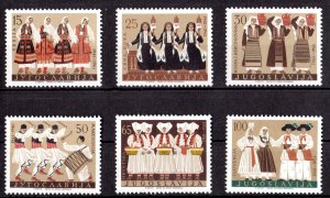 Yugoslavia 1961 Sc#617/622 REGIONAL COSTUMES-MUSIC Set (6) MNH